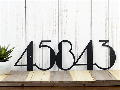 Buy Custom Made Modern House Number Metal Sign Matte Black Shown