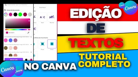 Como Editar Textos No Canva Tutorial Completo Youtube