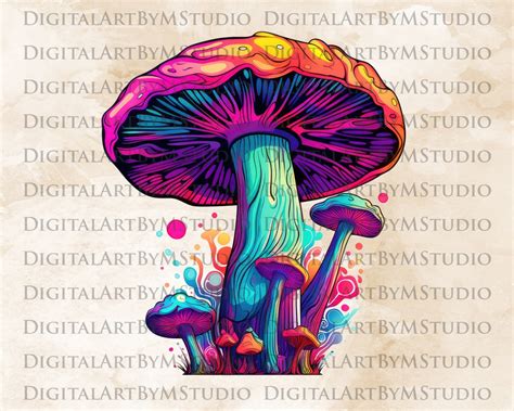 Psychedelic Mushroom Png Mushrooms Png Hippie 420 Stoner Etsy