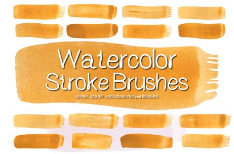 Watercolor Paint Brush Strokes Ver.1 | Illustrations ~ Creative Market