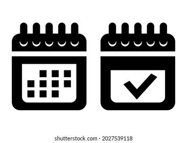 Calendar Vector Icon Black Illustration Isolated Stock Vector (Royalty ...