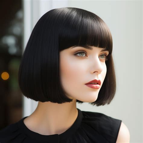 Premium Photo | A woman with a bob cut and black hair