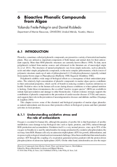 Pdf Bioactive Phenolic Compounds From Algae In Bioactive Compounds