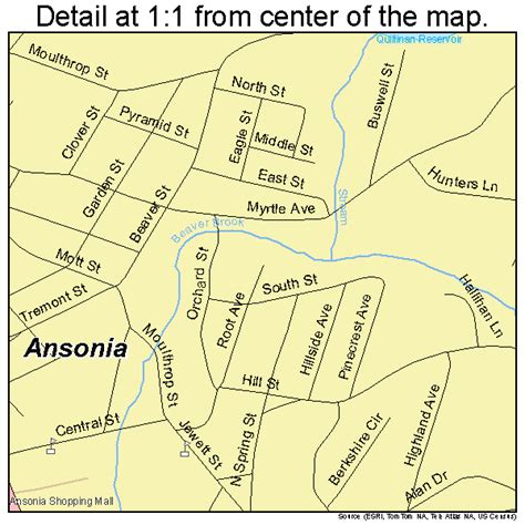 Ansonia Connecticut Street Map 0901150