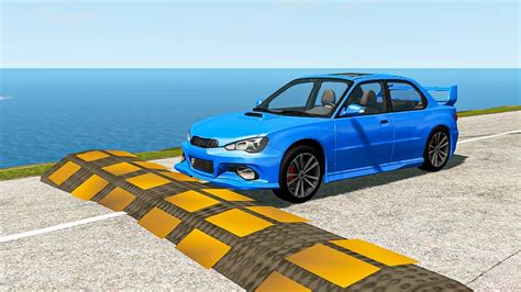 Speed Bumps Vs Lowered Cars Beamng Drive Youtube