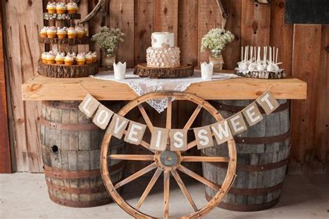 Country Wedding Decorating With Wagon Wheels