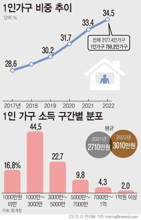 1인가구 10명중 6명 年 3000만원도 못 벌어 파이낸셜뉴스