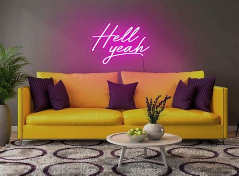 Hell Yeah Neon Sign Hell Yeah Led Sign Hell Yeah Neon Light Etsy