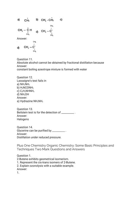 Solution Plus One Chapter 12 Chemistry Organic Chemistry Some Basic Principles And Techniques