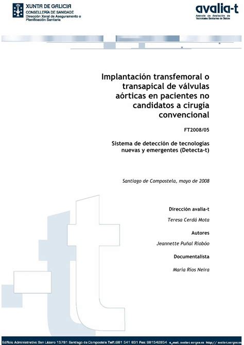 PDF Implantación transfemoral o transapical de válvulas punción