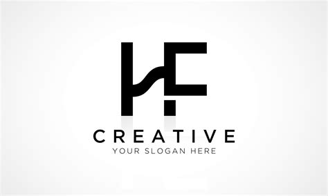 hf letter logo design vector template alphabet initial letter hf logo