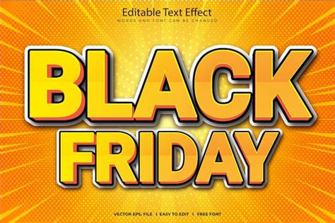 Premium Vector Black Friday 3d Editable Text Effect