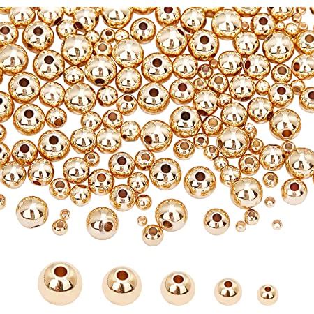 Ph Pandahall Pcs K Gold Spacers Beads Sizes Seamless Smooth