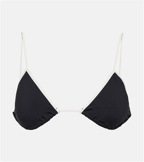 Marysia Bianco Triangle Bikini Top Black Editorialist