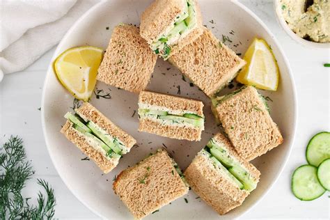 Vegan Cucumber Tea Sandwiches With Dill Cream Cheese Plant Based Jess