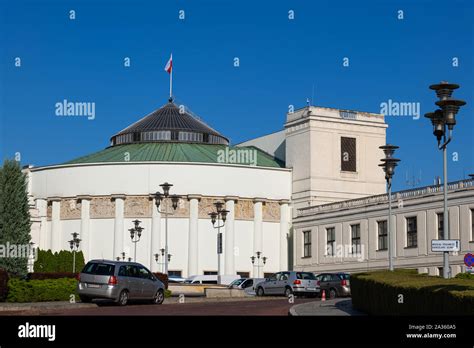 Warsaw, Poland - August 23, 2019: Sejm Polish Parliament building ...