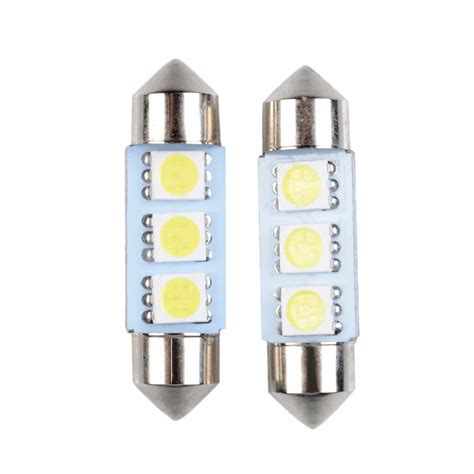 1Pc 3 SMD LED Festoon Dome Car Light Bulb White 36MM 3 LED 5050 SMD