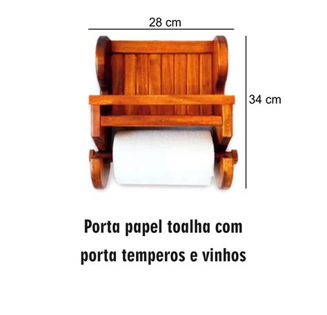 Suporte Para Papel Toalha Porta Temperos Em Madeira Elo