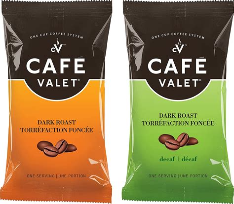 Cafe Valet Single Serve Individually Wrapped Coffee Packs, Regular Dark ...