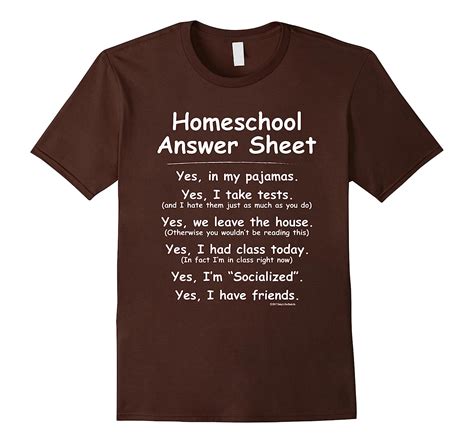 Homeschool Answer Sheet Kids Funny Checklist Facts Tshirt Th Teehelen