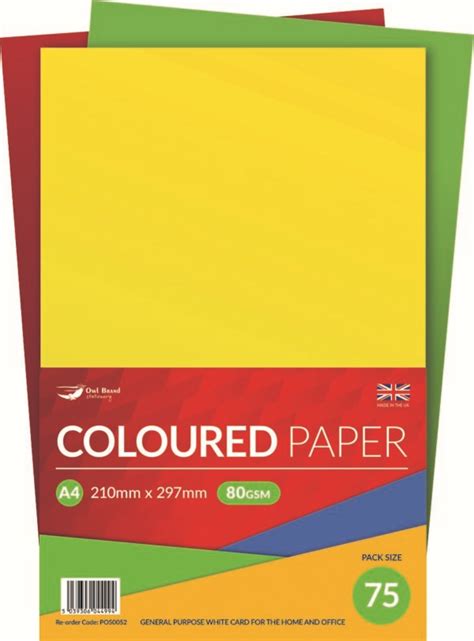 A4 80GSM COLOURED PAPER 75 SHEET Colman Wholesale