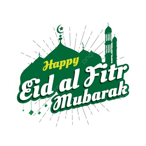 รูปมัสยิด Eid Al Fitr Mubarak สีเขียวมีความสุข Png มัสยิด ศาสนา