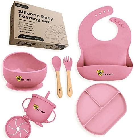 Baby Feeding Set Weaning Set Eco Friendly BPA Free 7pcs Silicone