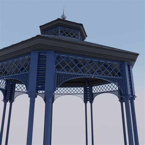 Metal garden gazebo pavilion or kiosk PBR 3D Model $21 - .obj .fbx .dae ...