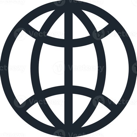 Simple globe icon, Internet web browser icon. 20522384 PNG