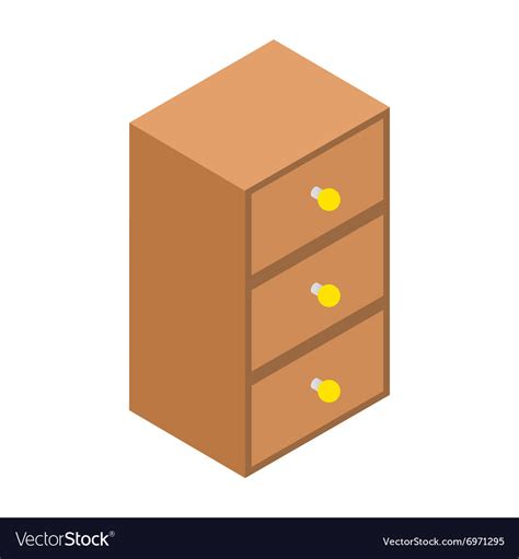 Chest Drawers Isometric 3d Icon Royalty Free Vector Image