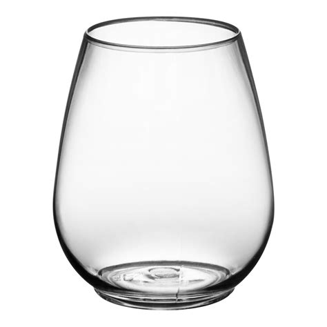 Visions 4 Oz Heavy Weight Clear Plastic Stemless Wine Sampler Glass 64case