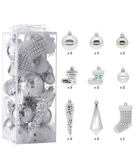 Buy Assorted Christmas Tree Ornaments Silver Online India