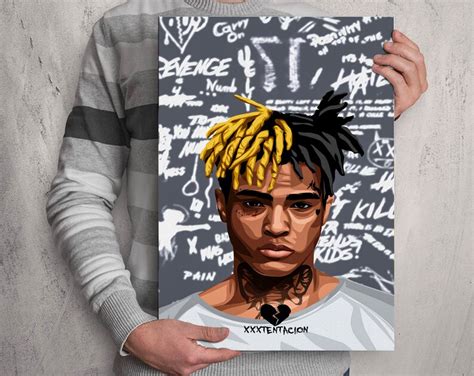 Xxxtentacion Canvas Rapper Canvas Rolls Rip Xxx Music Art Etsy