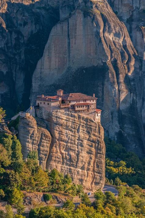 The Holy Monastery Of Roussanou Located At Meteora Was First