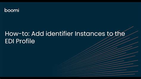 How To Add Identifier Instances To The Edi Profile In Boomi Youtube