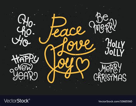 Collection Of Hand Written Christmas Phrases Vector Image