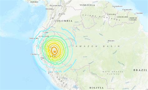 A very strong M8.0 earthquake hits Peru - Tremors felt in Colombia ...