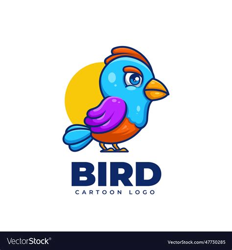 Colorful bird cartoon logo Royalty Free Vector Image