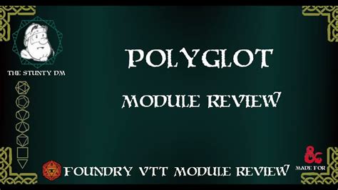 Foundry Vtt Module Review Polyglot E Youtube