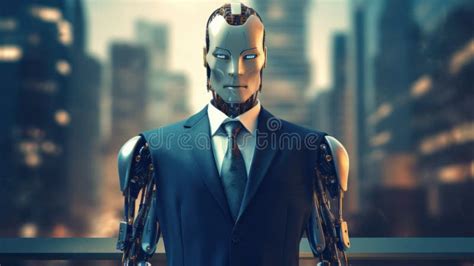 A Robot Wearing a Business Suit. Generative AI Stock Illustration - Illustration of robotic ...