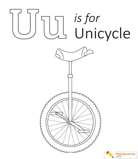 U Is For Unicycle Coloring Page Free U Is For Unicycle Coloring Page