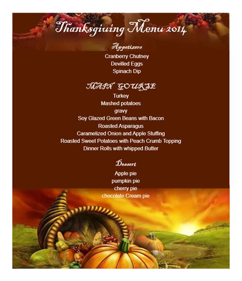 Thanksgiving Menu Template Resources Edrawmax Templates