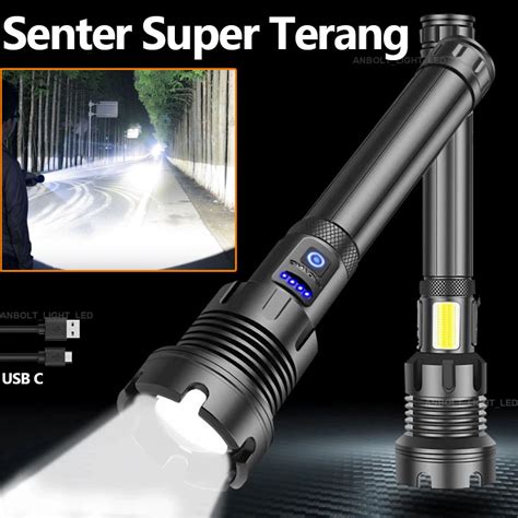 Jual Anbolt Senter Led Super Terang Lumens Flashlight Usb C