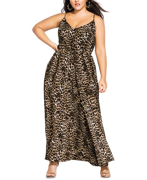 City Chic Trendy Plus Size Leopard Print Maxi Dress Macys