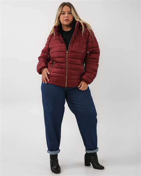 Riachuelo Jaqueta Plus Size Feminina Puffer Capuz Z Per Vermelha