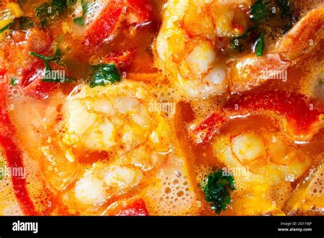 Top View Of Shrimps Stew Moqueca Brazilian Dish Stock Photo Alamy