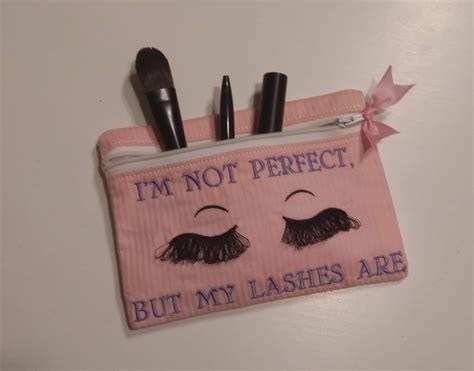 I Am Not Perfect But My Lashes Are Makeup Cosmetic Pouch Etsy