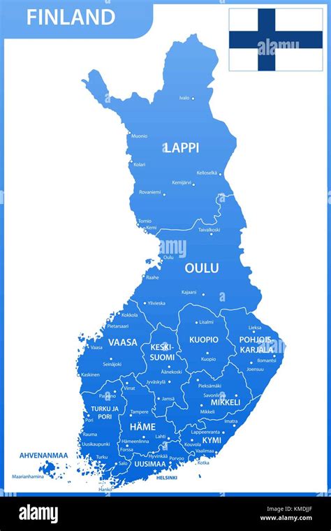 Die Detaillierte Karte Des Finnland Mit Regionen Oder Staaten Und