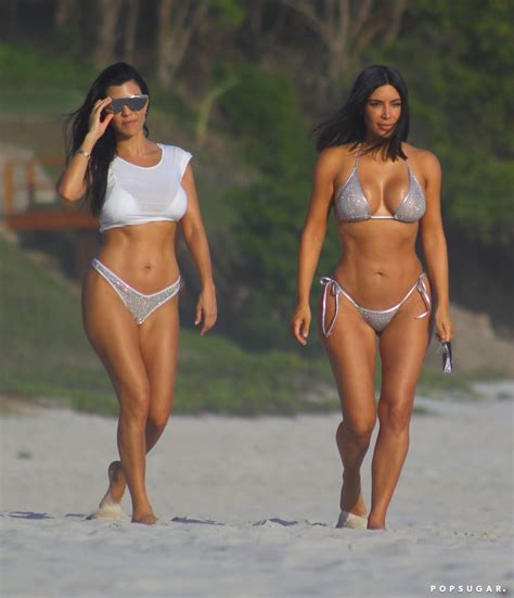 Kim And Kourtney Kardashian Bikini Pictures April 2017 POPSUGAR Celebrity