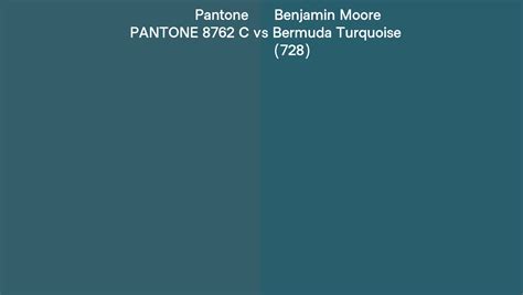 Pantone 8762 C Vs Benjamin Moore Bermuda Turquoise 728 Side By Side